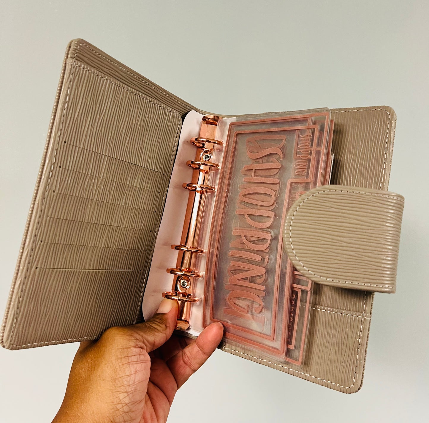 A6 wide snap closure Saffiano Leather Binders - PREORDER