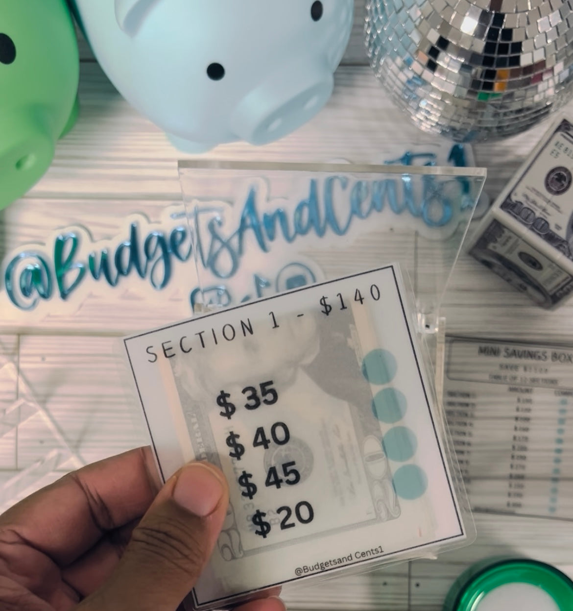 Mini Savings Challenge Acrylic Box - $ 2500