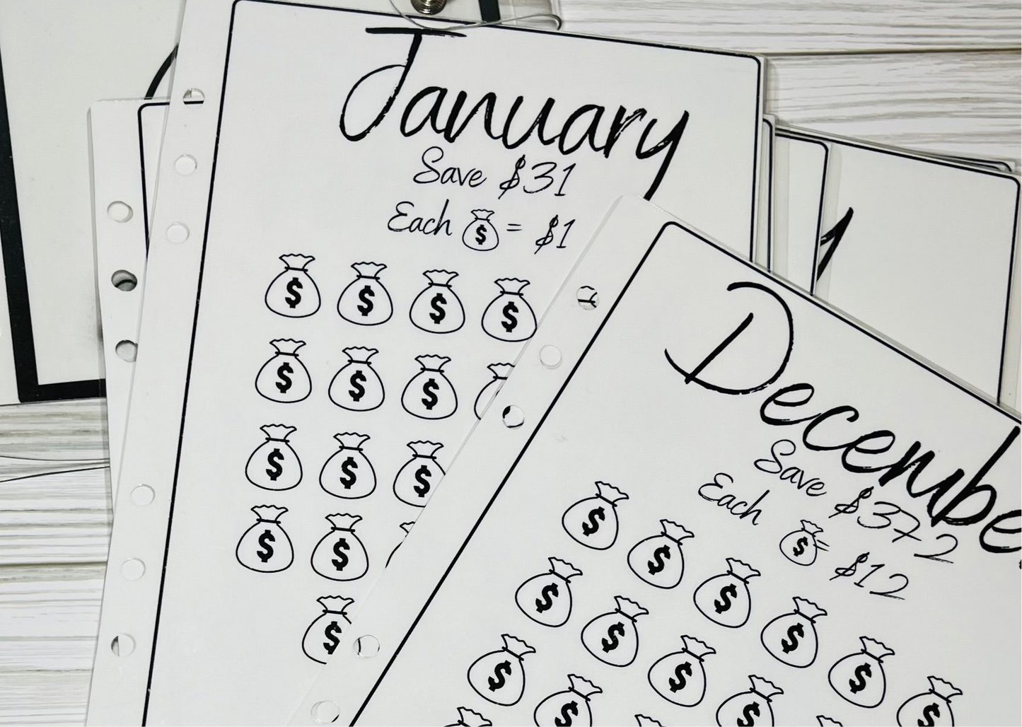 A6 Monthly Savings Challenge Acrylic Binder