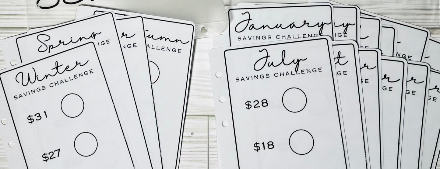 A6 12 Months and 4 Seasons Savings Challenge Acrylic Binder