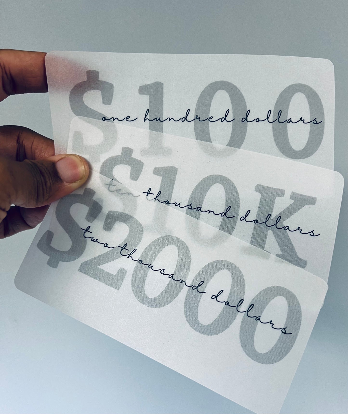 Vellum I.O.U. Placeholders & Cash Placeholders