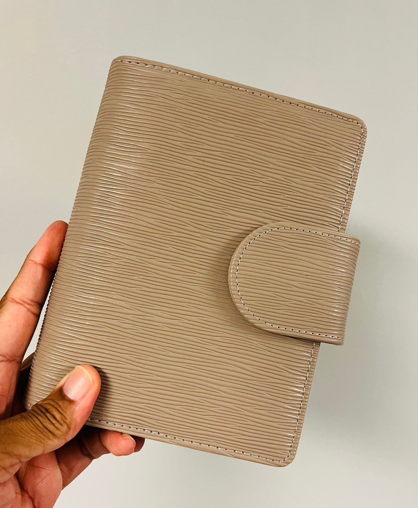A6 wide snap closure Saffiano Leather Binders - PREORDER