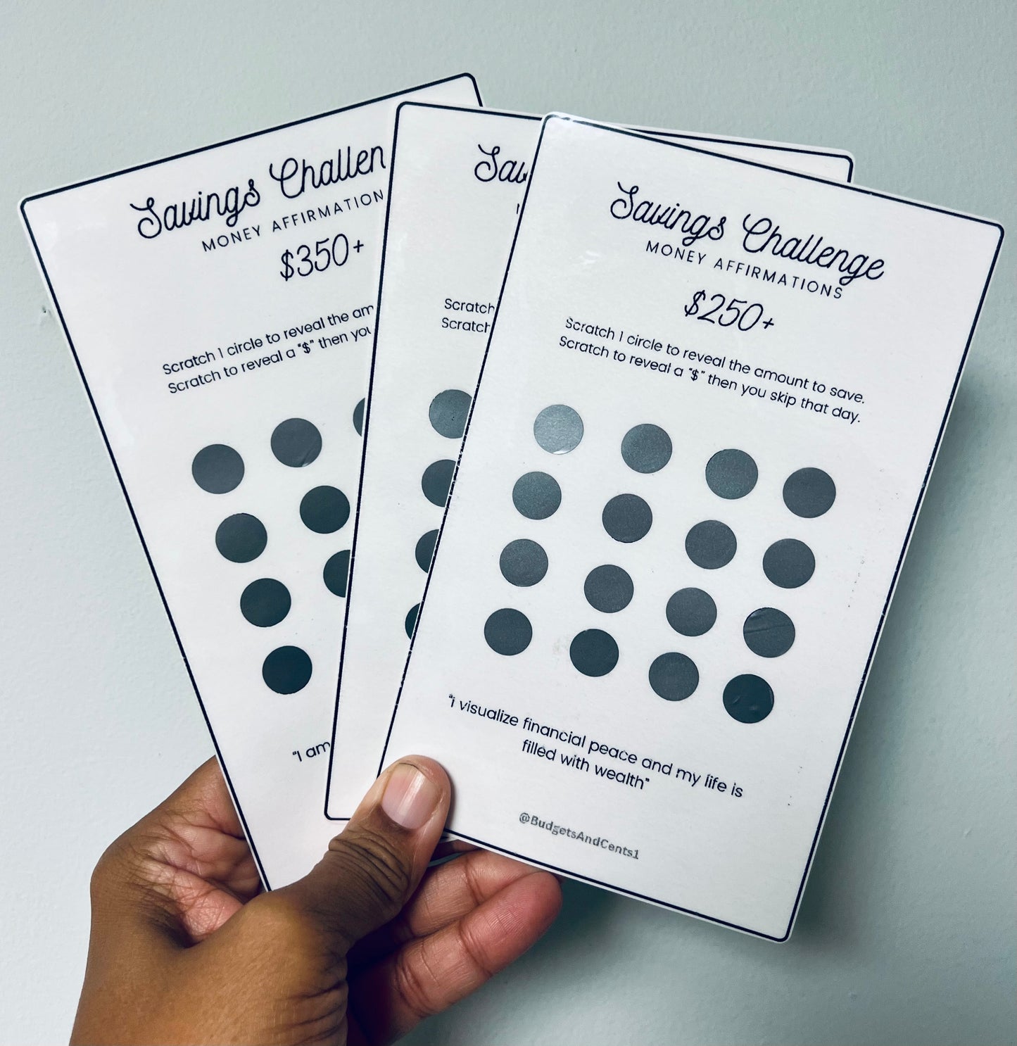 Trio of Money Affirmations - Scratch Off Savings Challenge