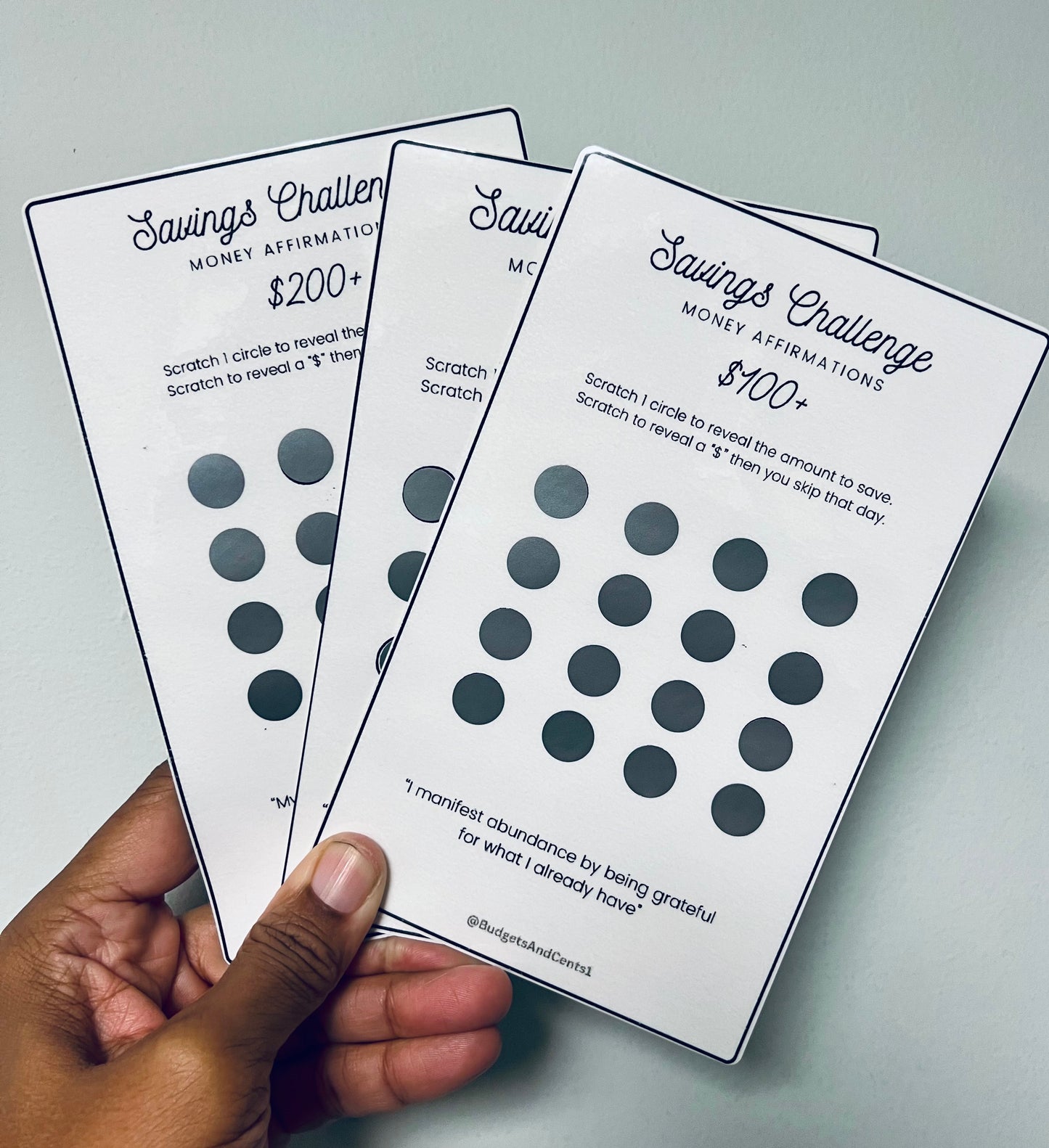 Trio of Money Affirmations - Scratch Off Savings Challenge
