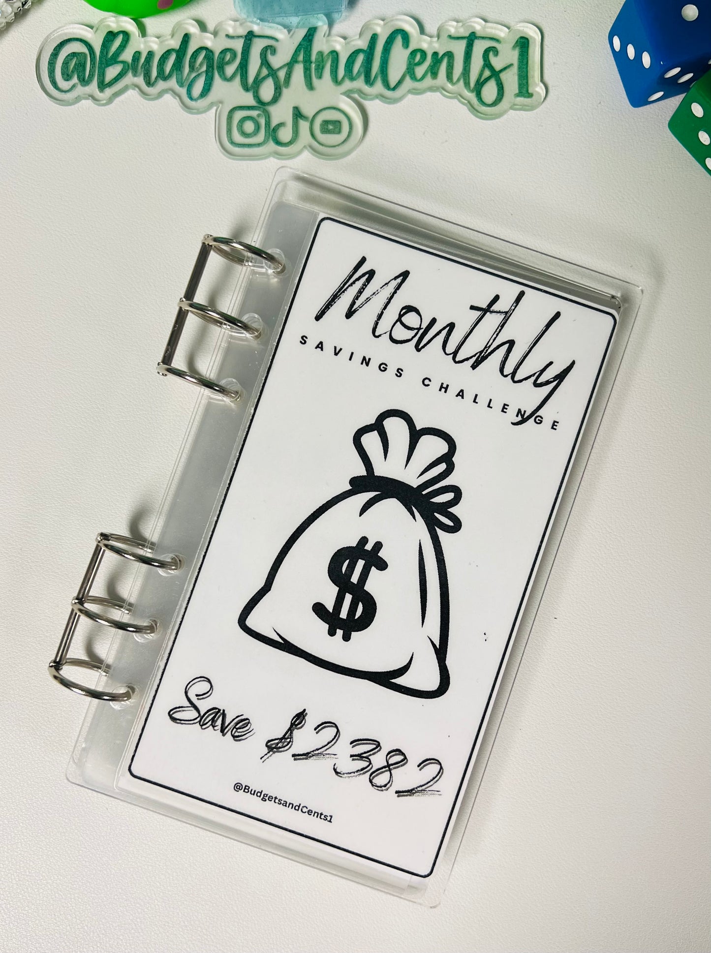 A6 Monthly Savings Challenge Acrylic Binder