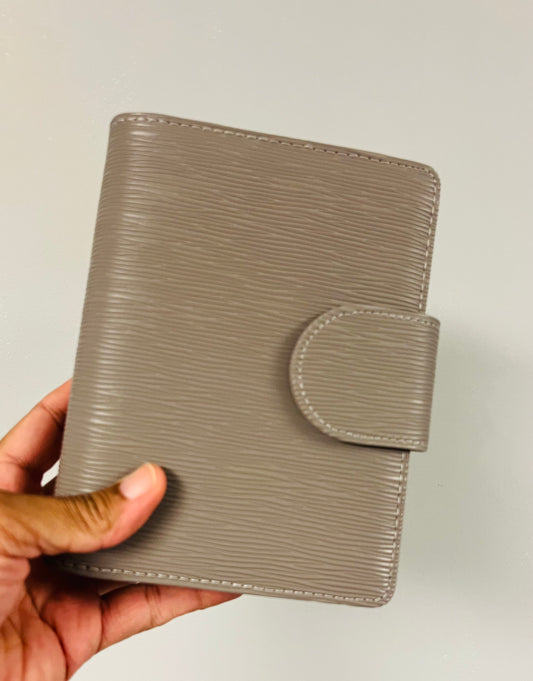 A6 wide snap closure Saffiano Leather Binders - PREORDER